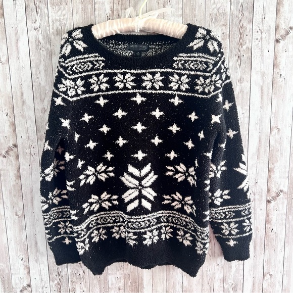 Barefoot Dreams Cozy Fleece Holiday Sweatshirt Medium - Picture 3 of 5